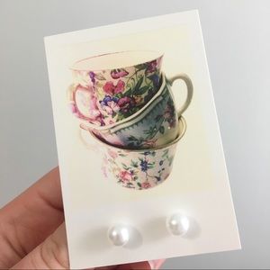 New faux pearl stud earrings